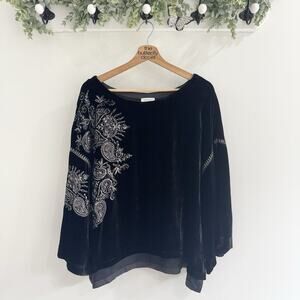 Sundance Dreams In Harvest black velvet tunic Large #VW